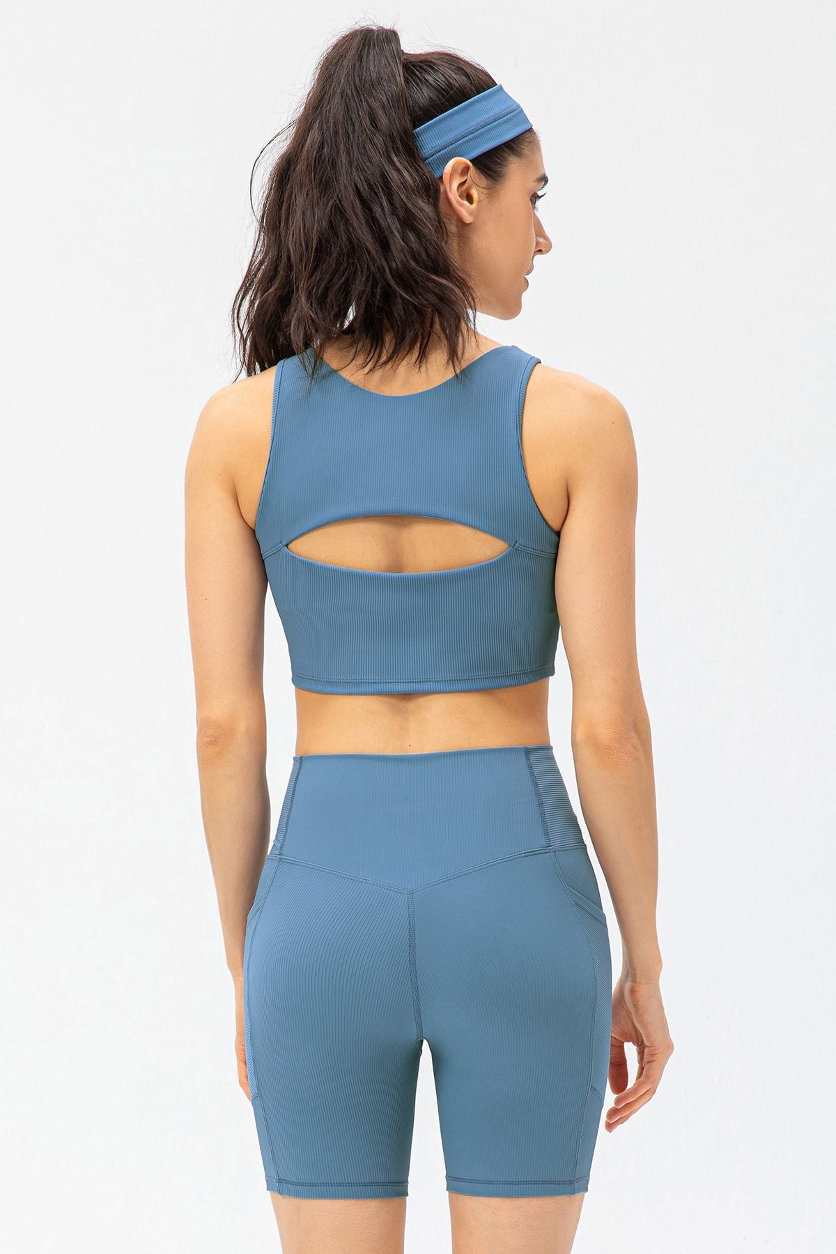 Ribbed Racerback Sports Bra High Support