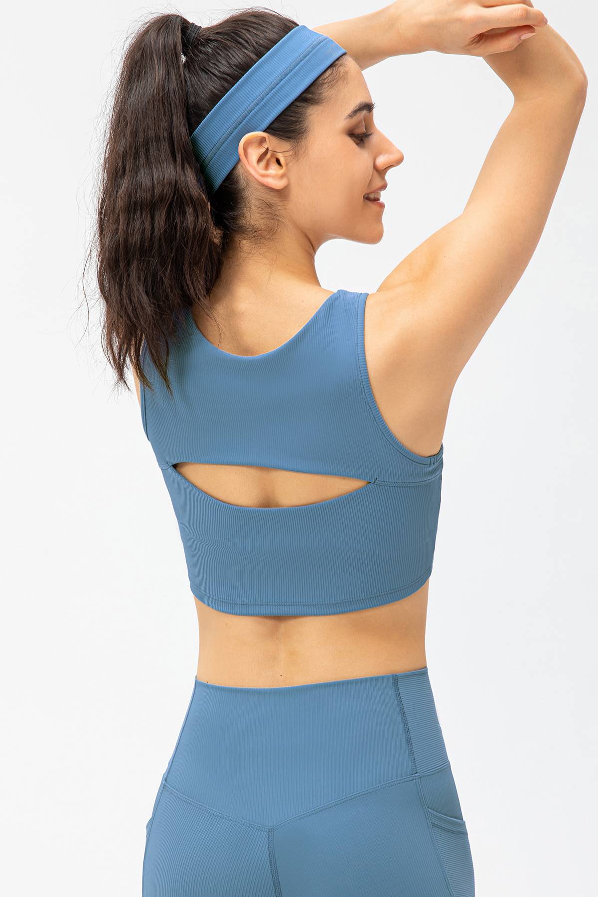 Ribbed Racerback Sports Bra High Support