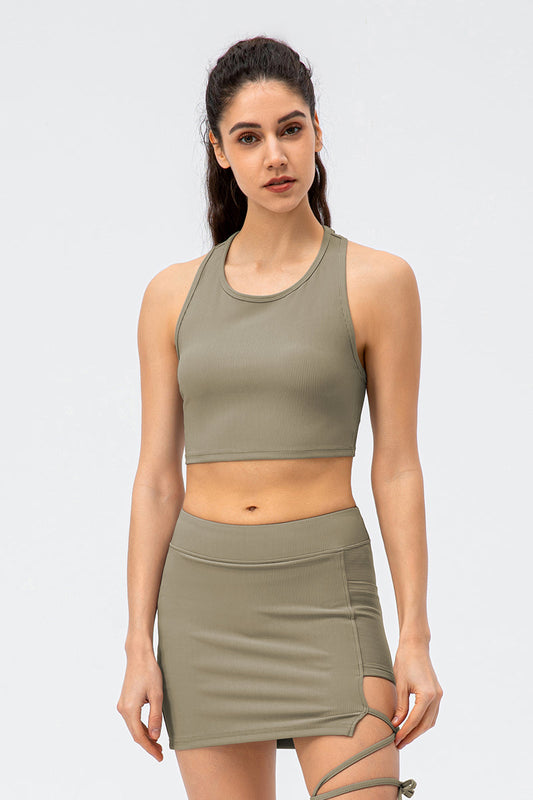 Ribbed Crop Tops Sleeveless Shirts