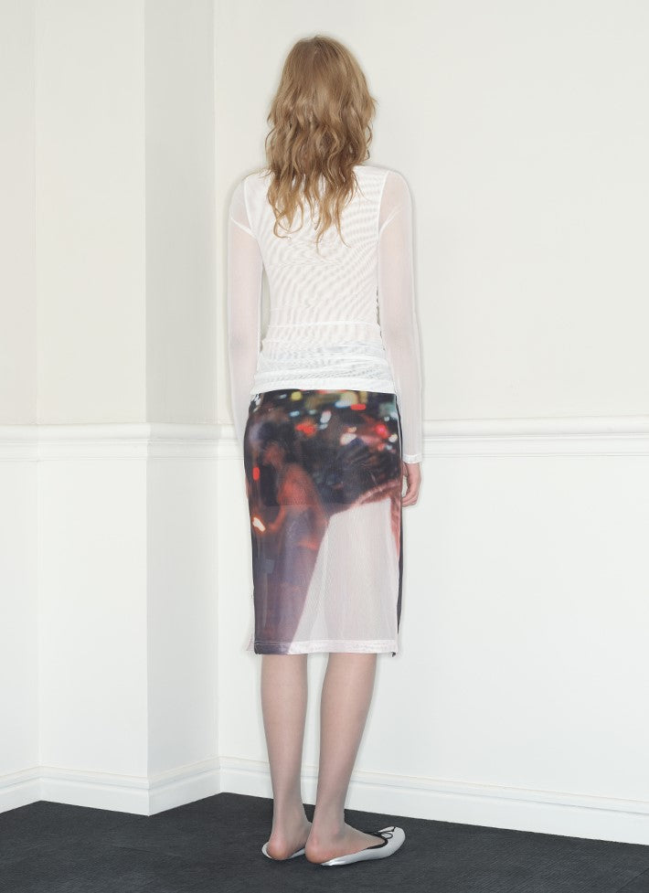 Mesh Low-waisted Slimming One-step Skirt RUN0028