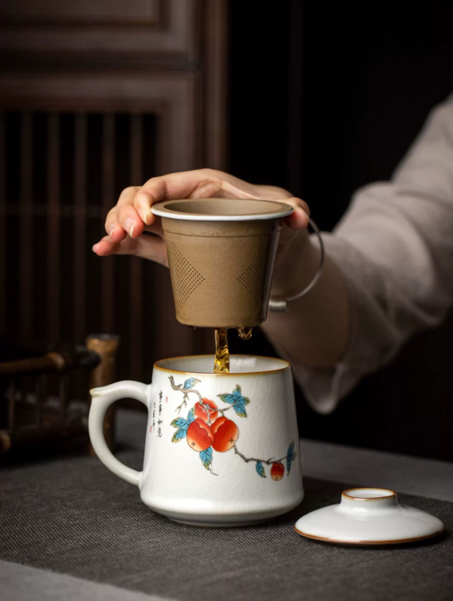 Ru Kiln Elegance - Ceramic Office Tea Cup