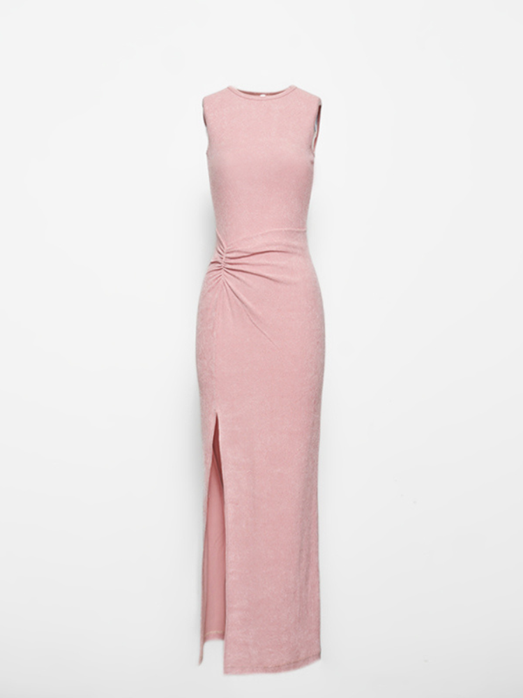 Sleeveless Acetate Split Maxi Dress