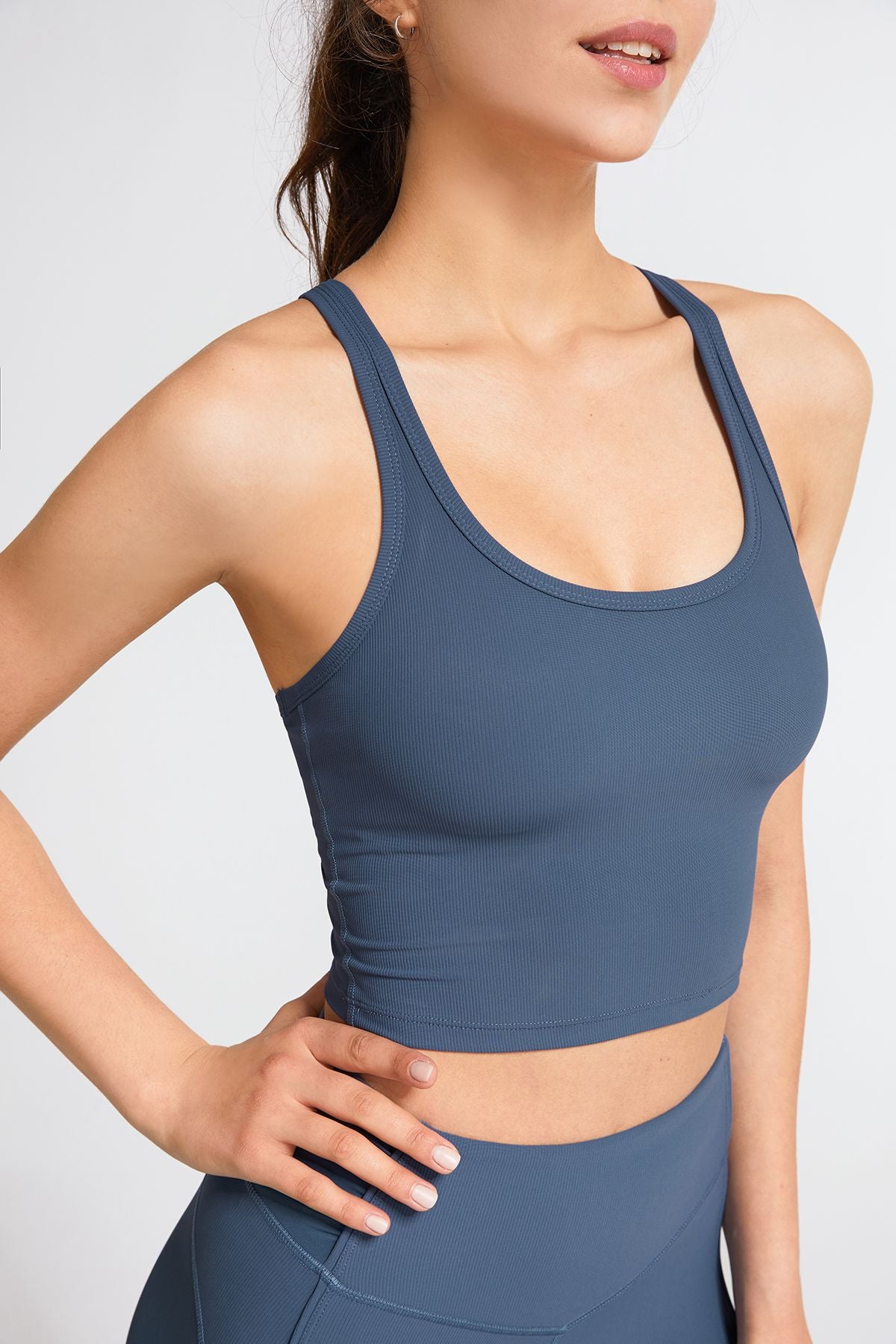 Ribbed Racerback Cropped Tank Tops