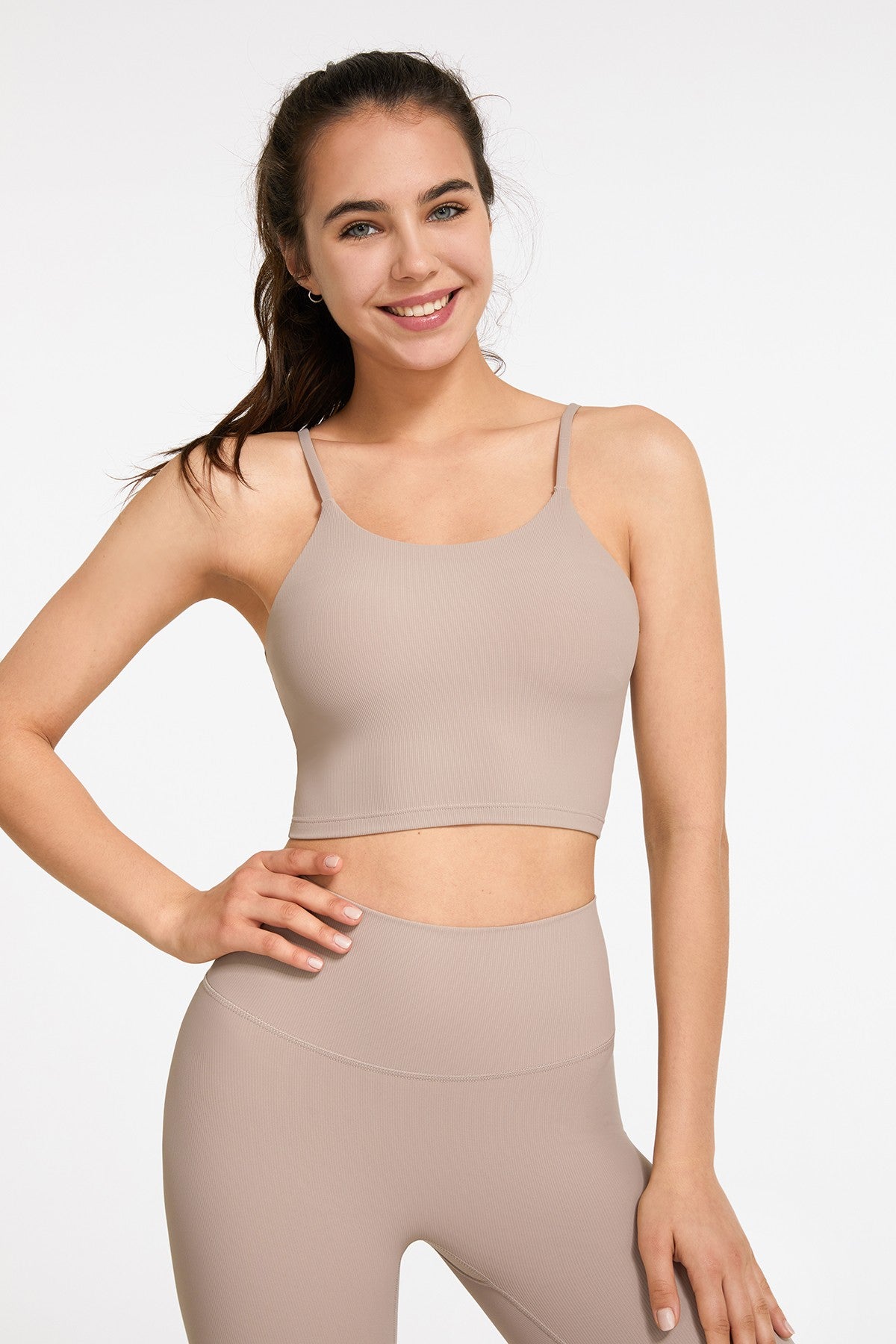 Ribbed Spaghetti Strap Cropped Camisole