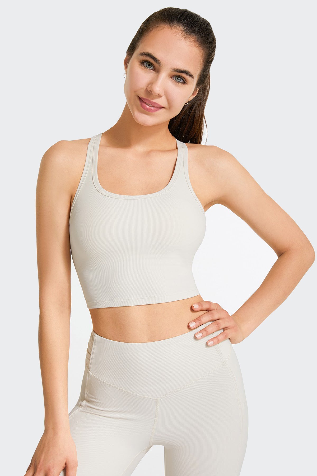 Ribbed Racerback Cropped Tank Tops