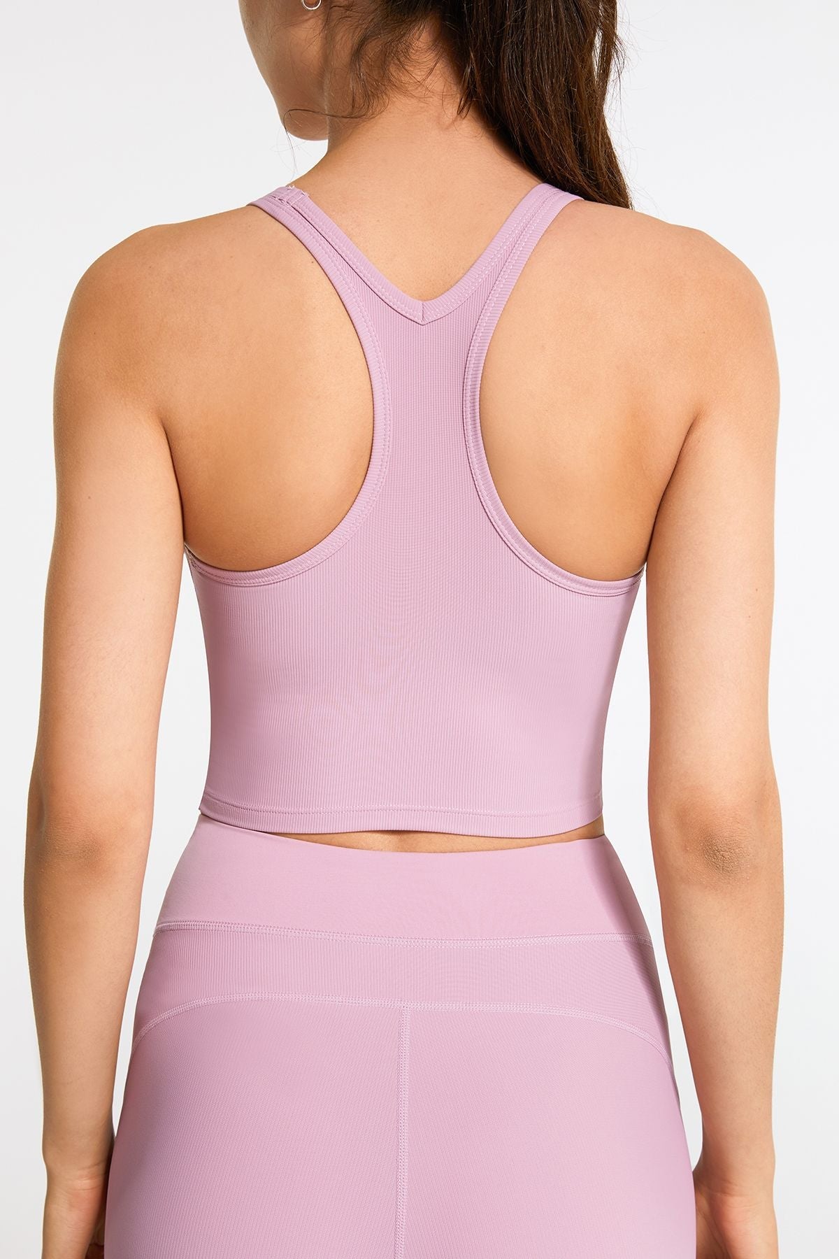 Ribbed Racerback Cropped Tank Tops