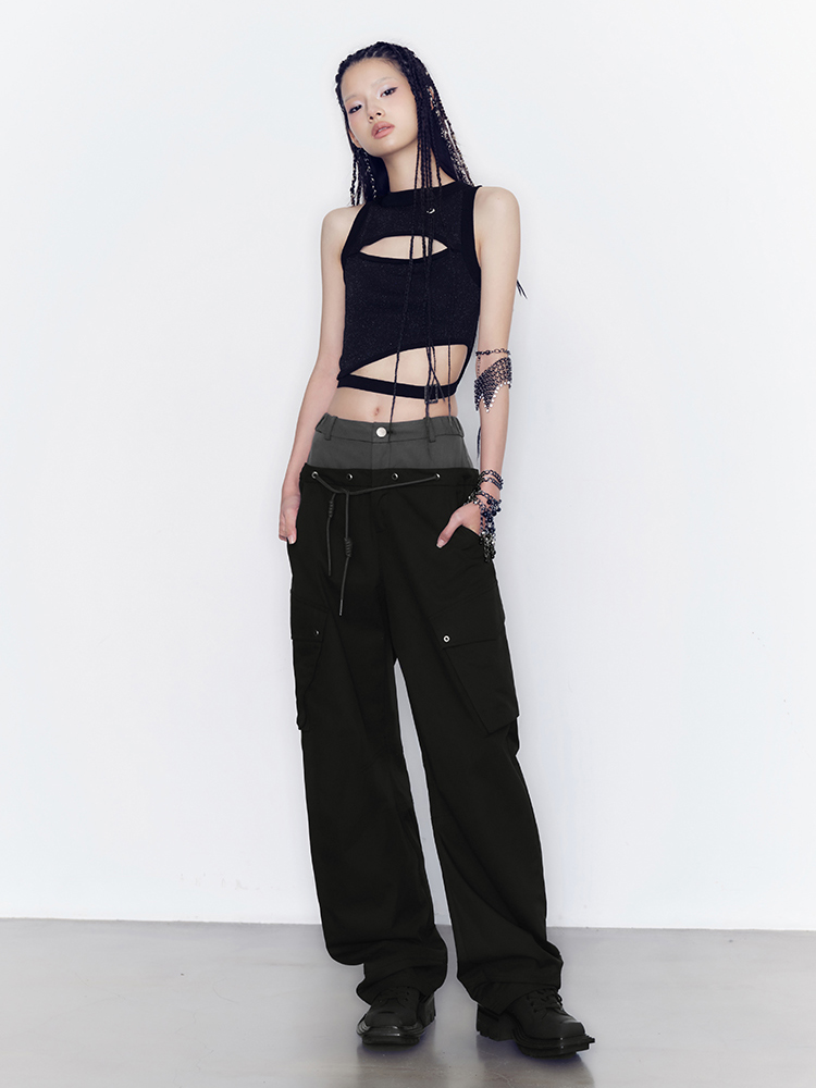 Nichi-Cut Belt Sexy Glossy Tops