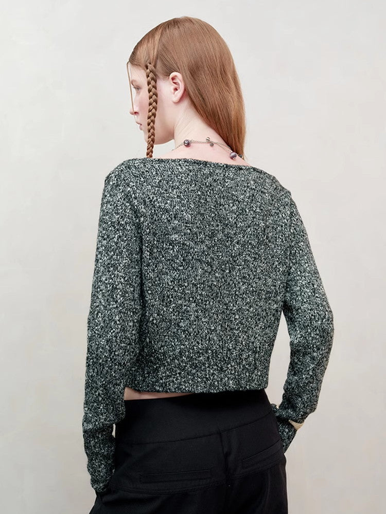 레이스업 니트 시크 브이넥 리본 가디건 