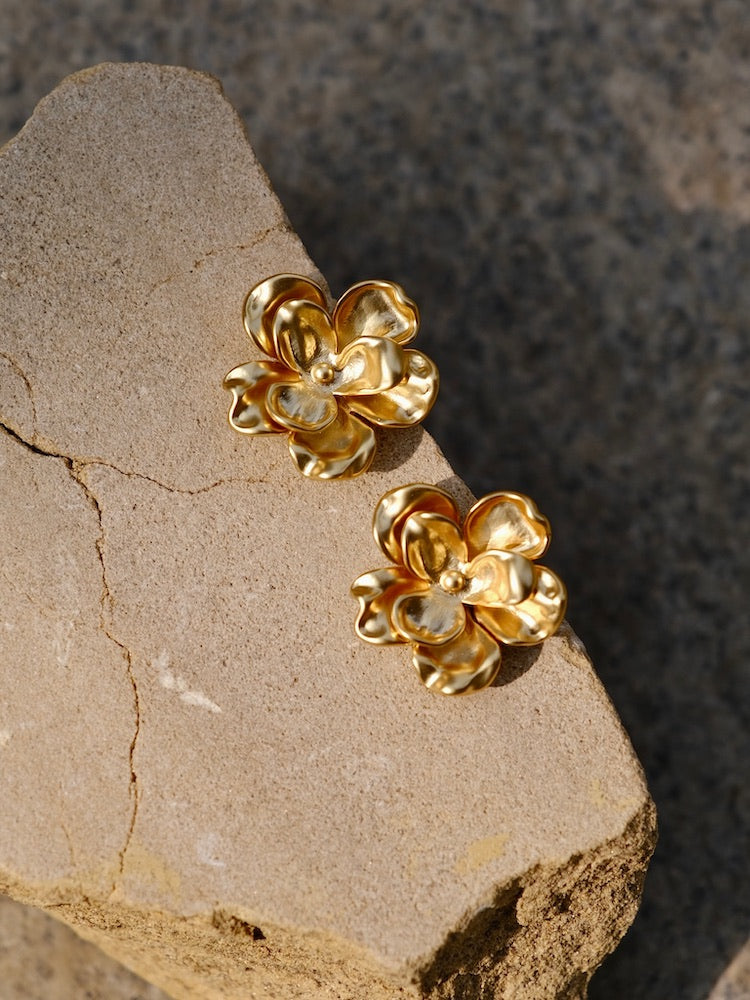 “Twin Bloom” French Vintage Floral Earrings