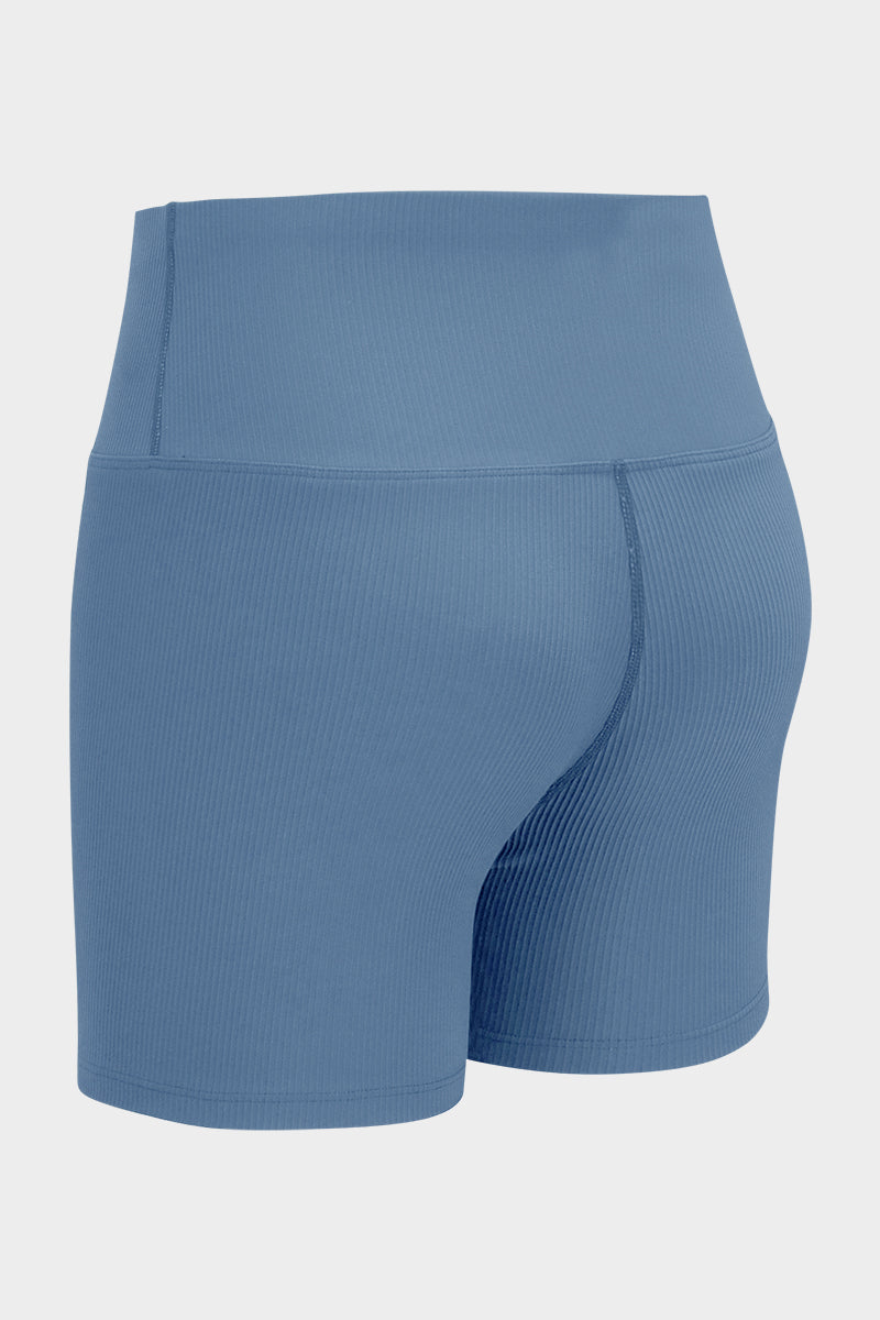 Ribbed High-Rise Seamless Shorts