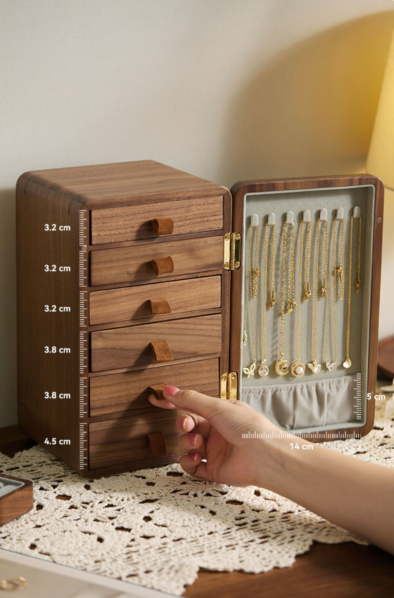 Walnut Refrigerator Jewelry Box