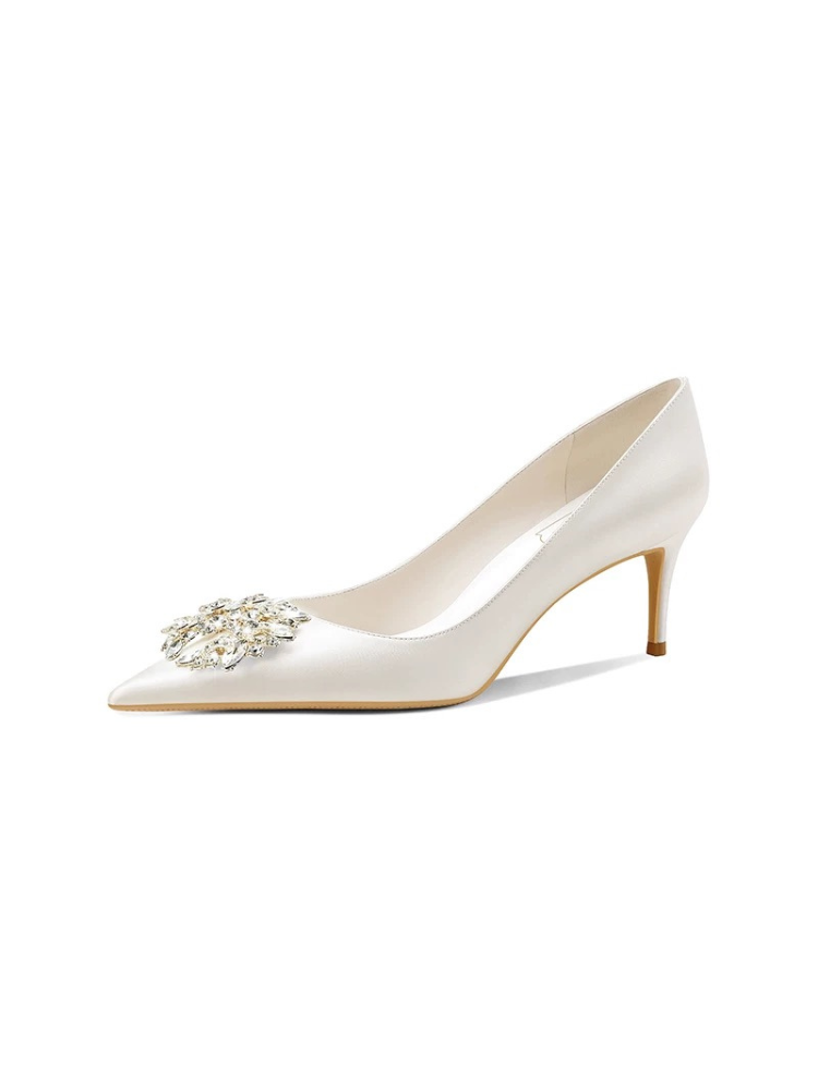 Rose Jewel White High Heels