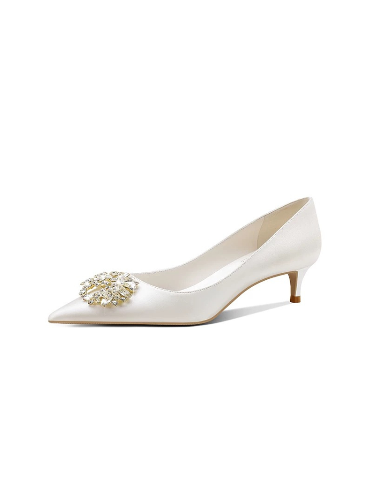 Rose Jewel White High Heels