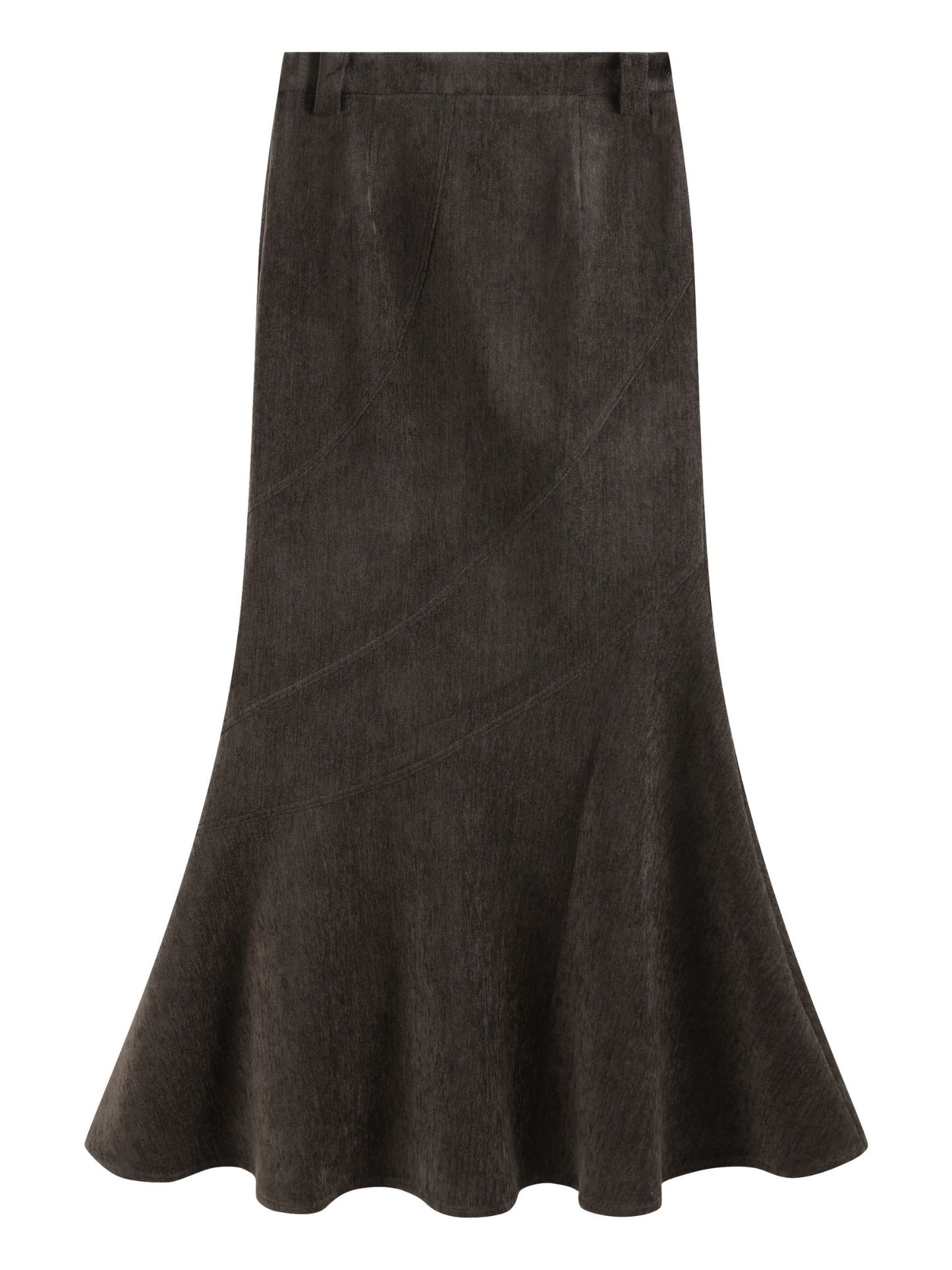 Midskirt with Asymmetrical Design and Soft Fishtail Hem