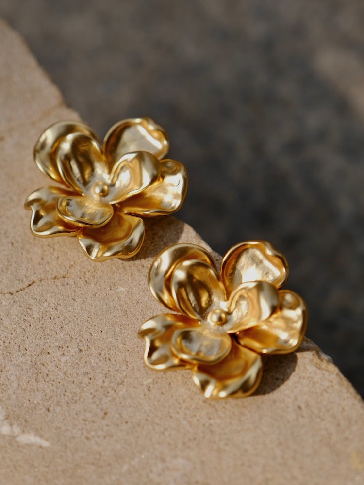 “Twin Bloom” French Vintage Floral Earrings