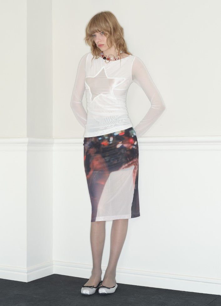 Mesh Low-waisted Slimming One-step Skirt RUN0028