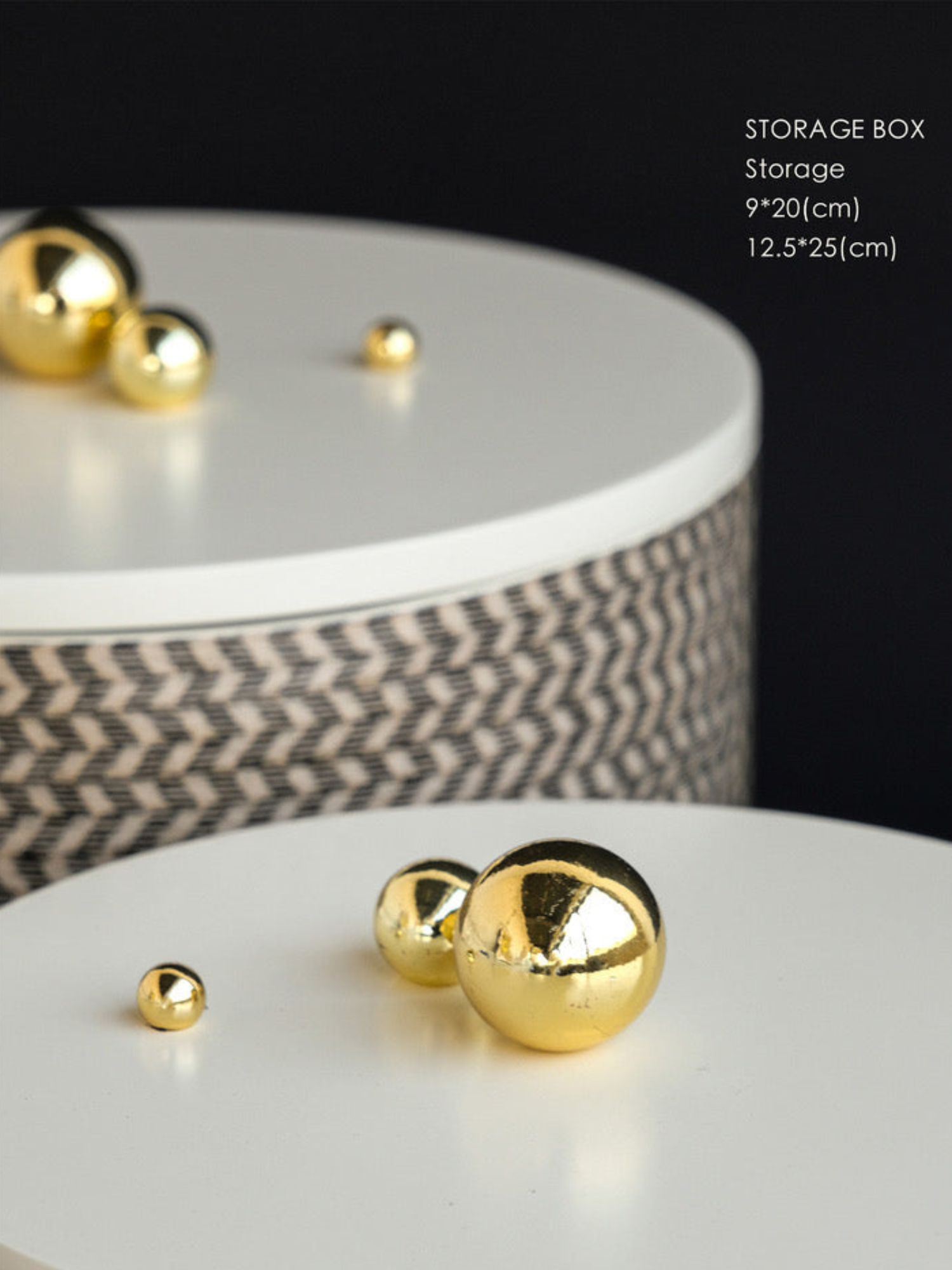 Gold Storage Box With Code Gold Handle Round Storage Box – FancyAdd
