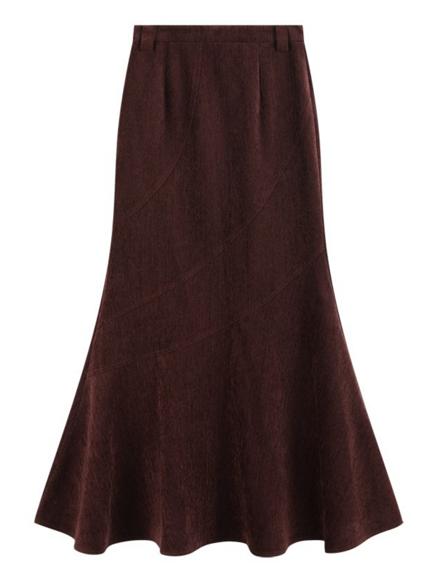 Midskirt with Asymmetrical Design and Soft Fishtail Hem