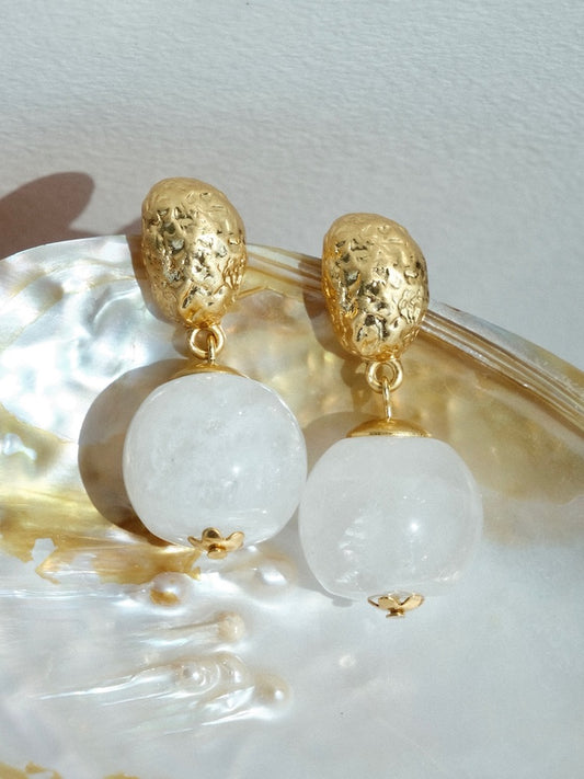 “Iceland Collection” White Crystal Pendant Earrings