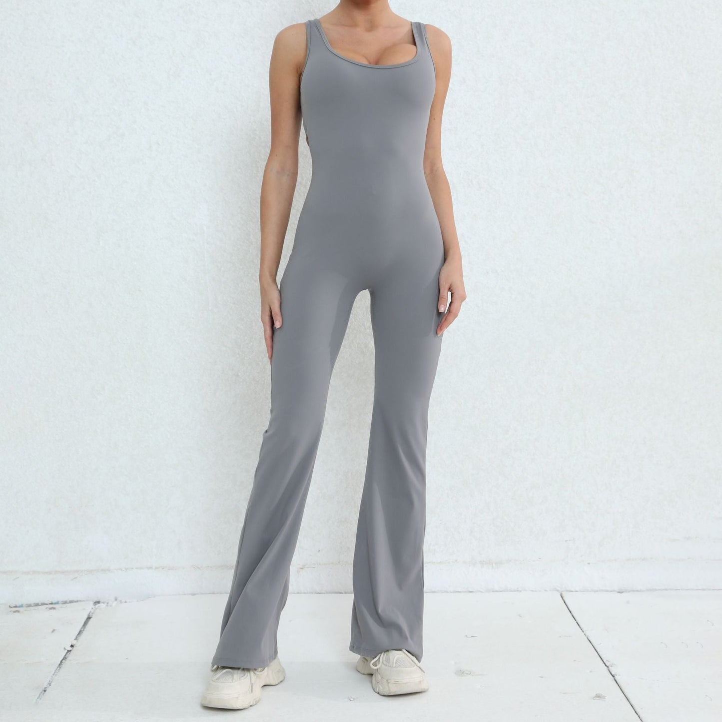 Scrunch Back Flared Jumpsuit