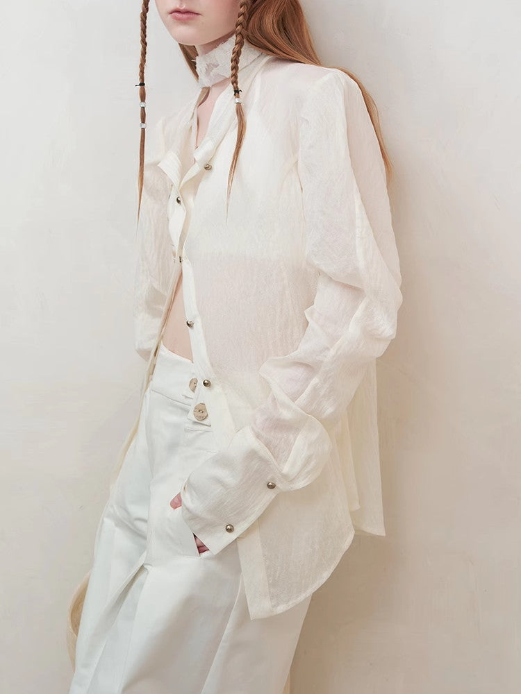 Oversize Sheer Simple Chic Shirt