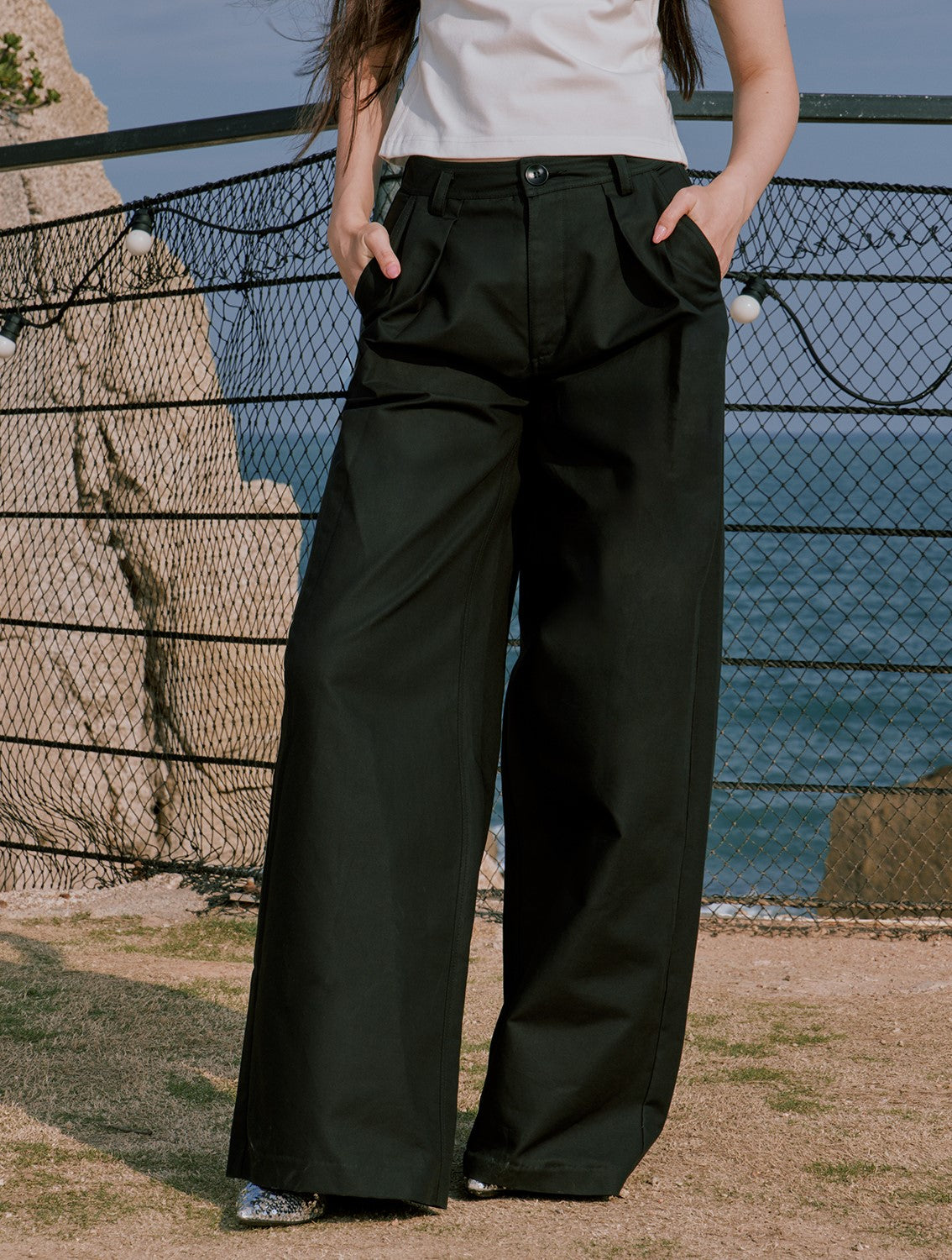 Pear Shape Casual Straight Wide Leg Floor-Mopping Pants RUN0061