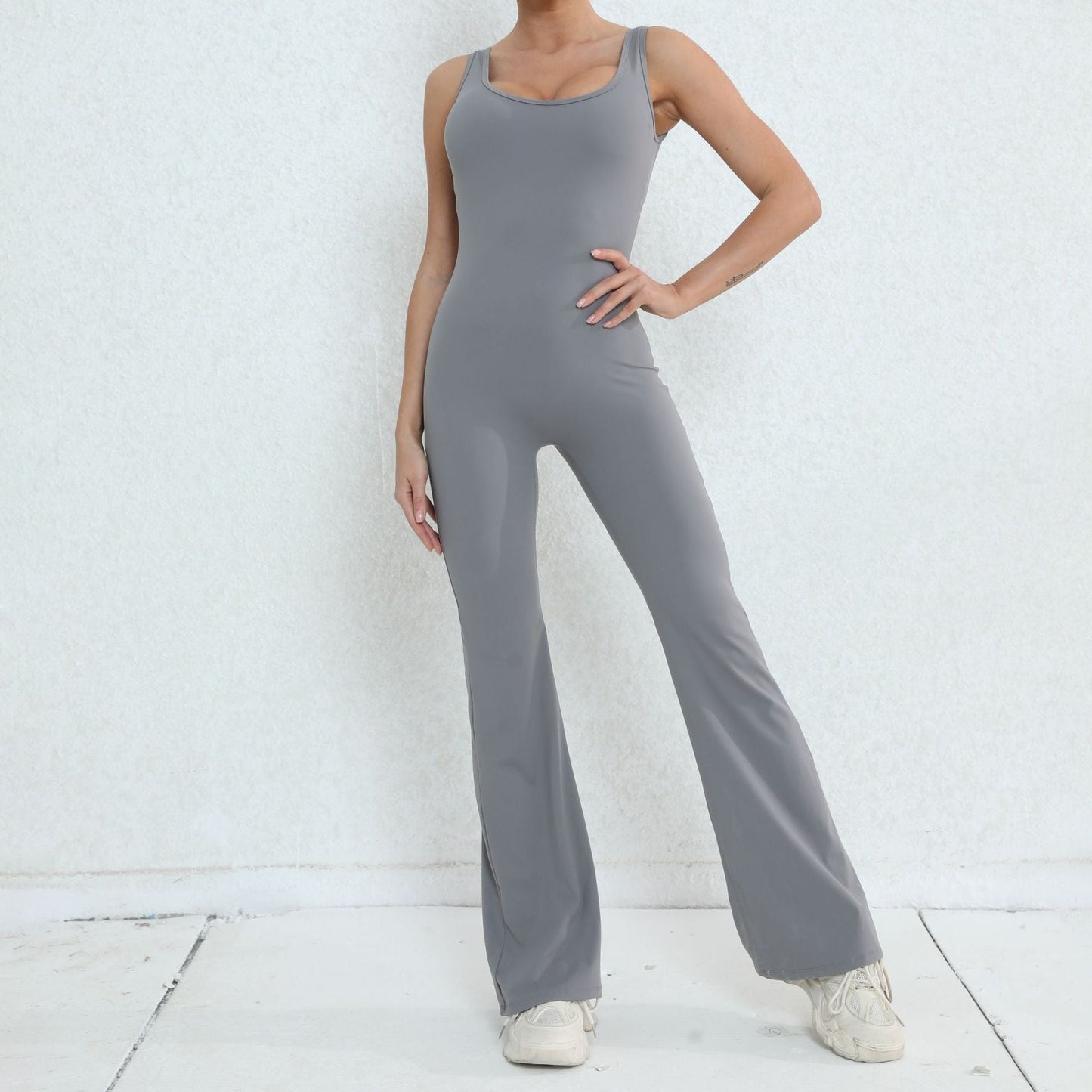 Scrunch Back Flared Jumpsuit