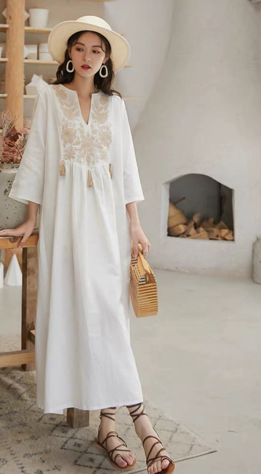 Porcelain Resort Maxi Dress in White