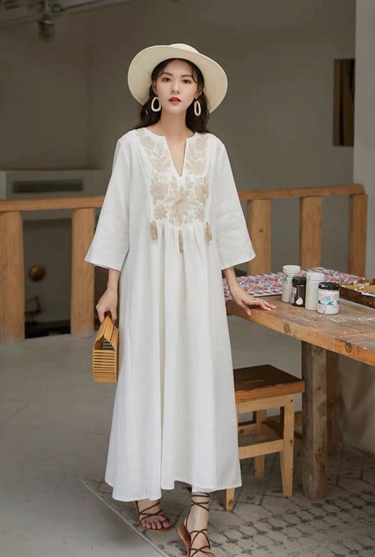 Porcelain Resort Maxi Dress in White