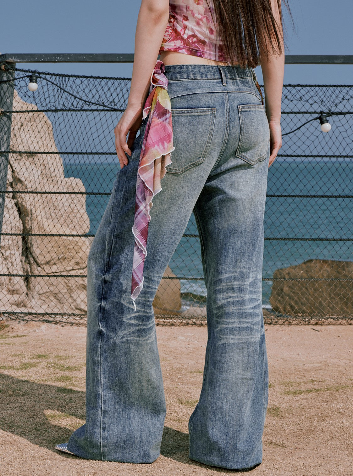 American Retro Low-waisted Blue Jeans RUN0062