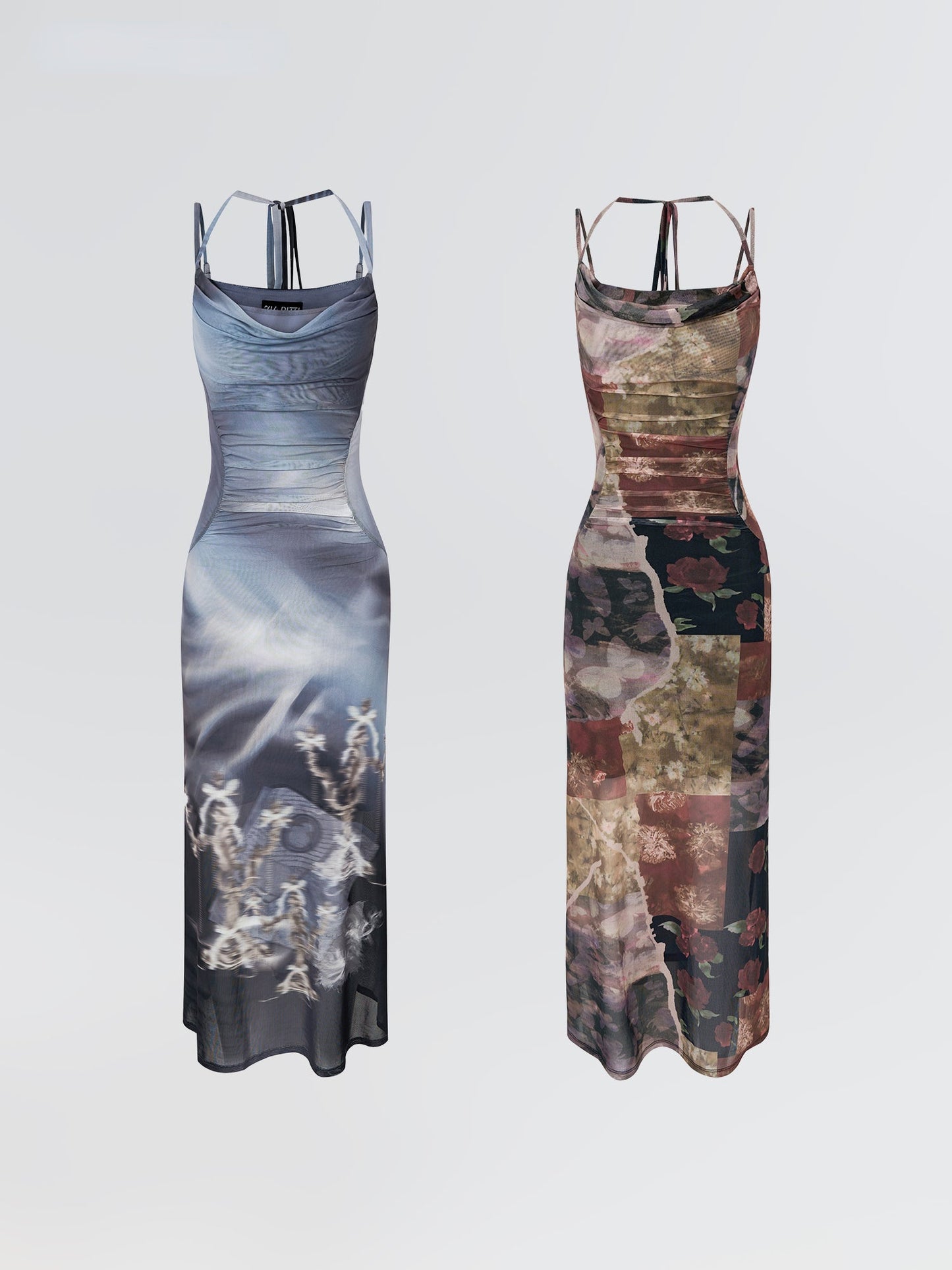 Mesh Mermaid Spaghetti Mini Dress