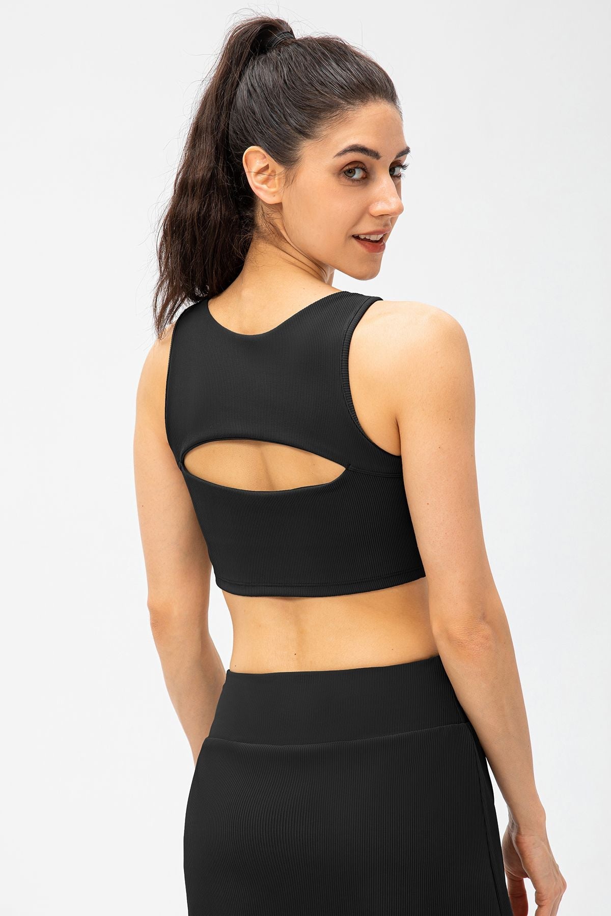 Ribbed Racerback Sports Bra High Support