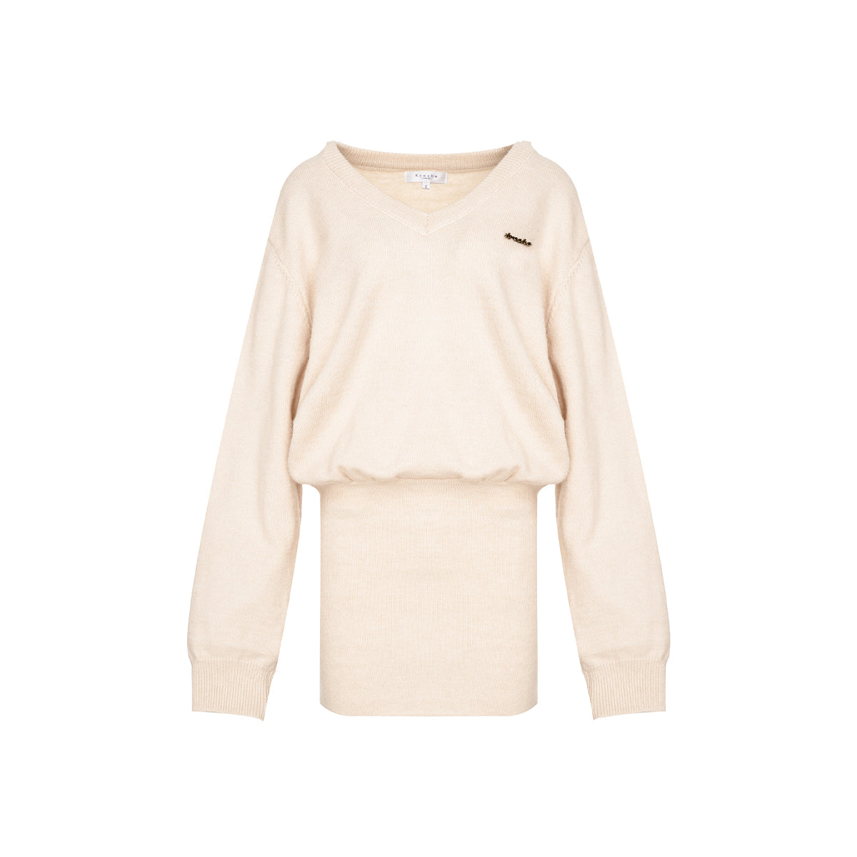 Kroche Old Money Style Knit Sweater Dress