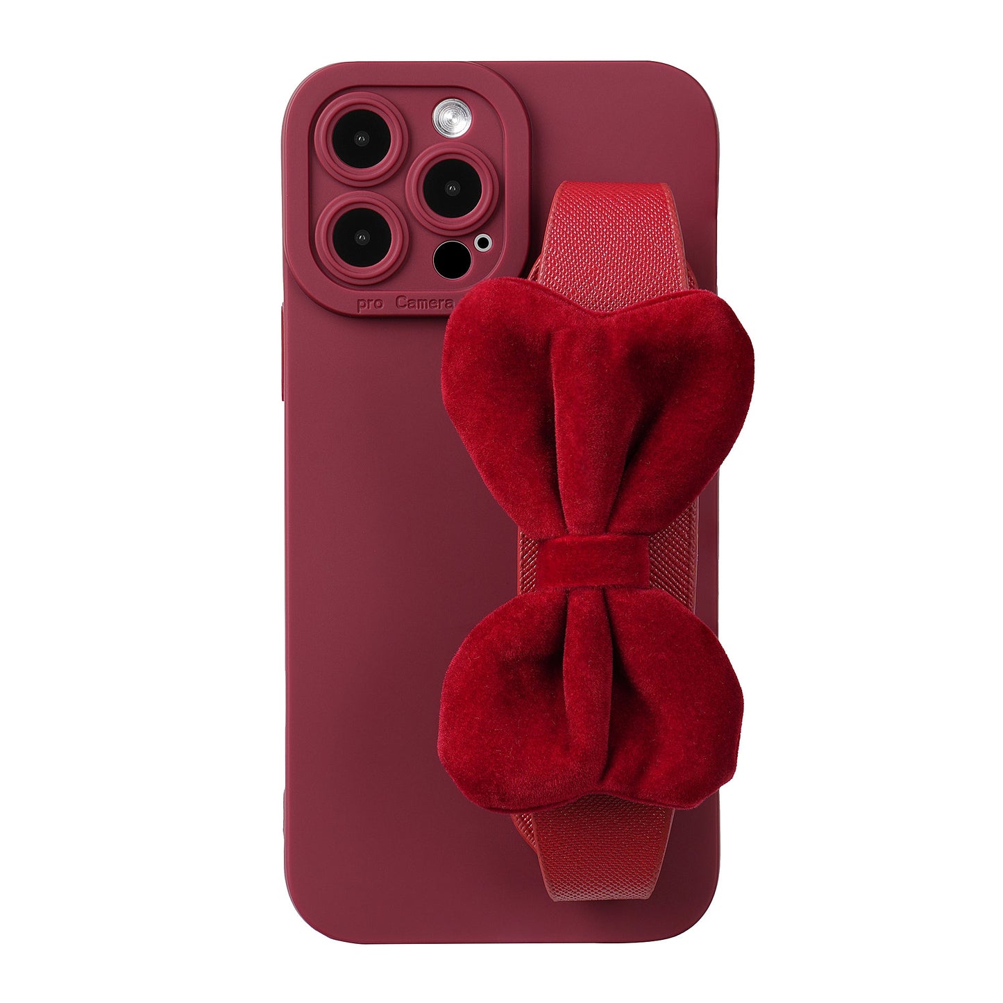 Tweed Bowknot Wristlet Phone Case