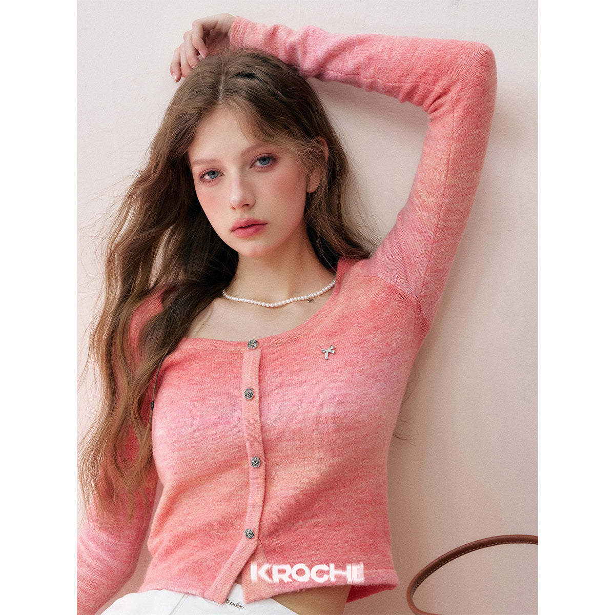 Kroche Peachy Gradient Woolen Cardigan