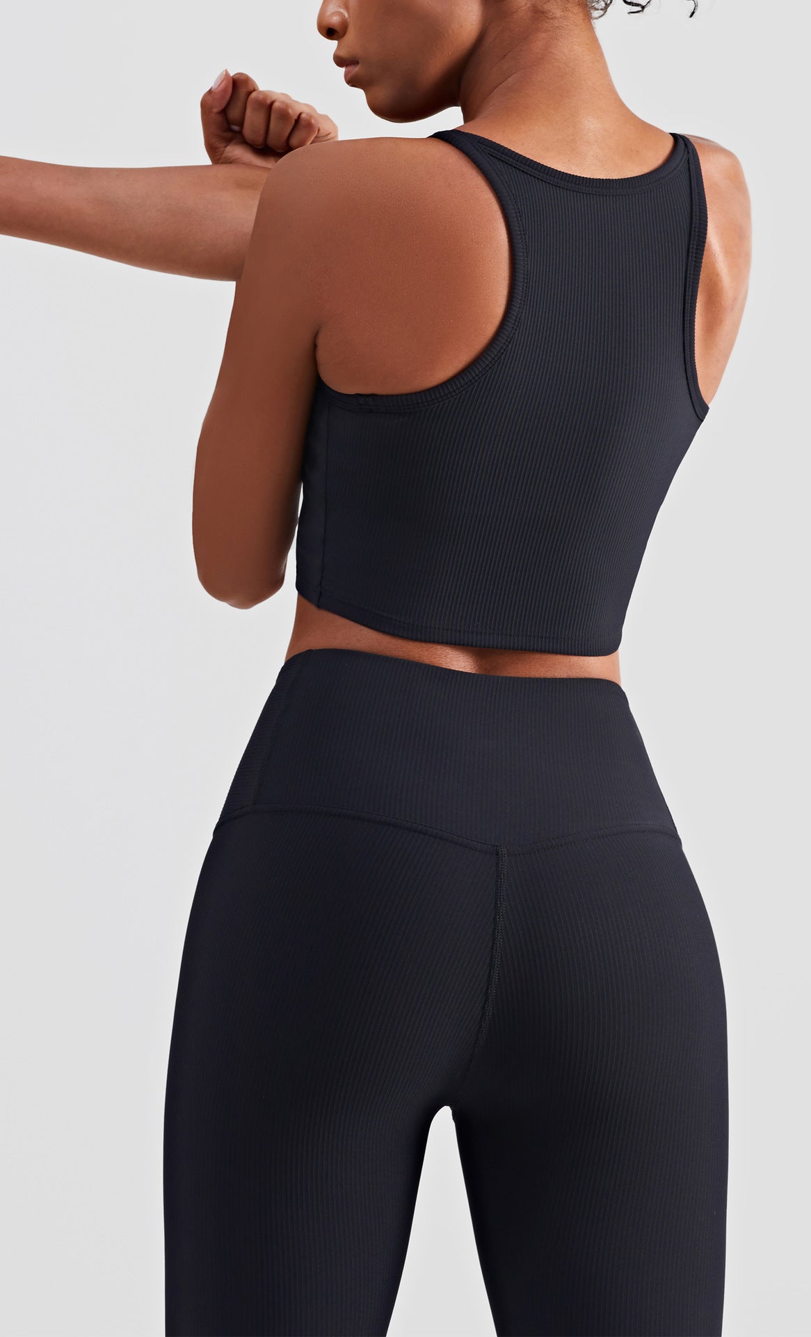 Ribbed Bra Top & Capri Legging Activewear Sets