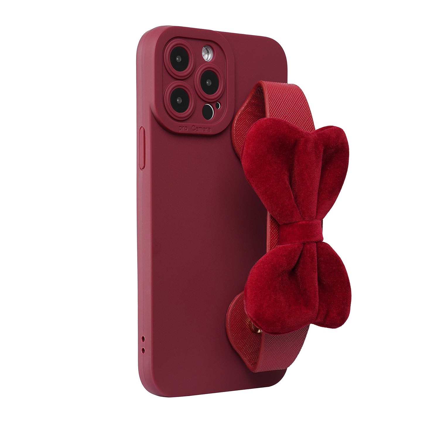 Tweed Bowknot Wristlet Phone Case