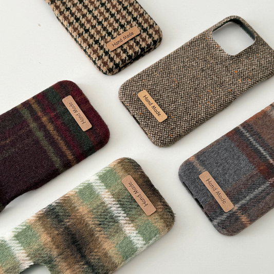 Vintage Plaid Merlot Fleece Phone Case