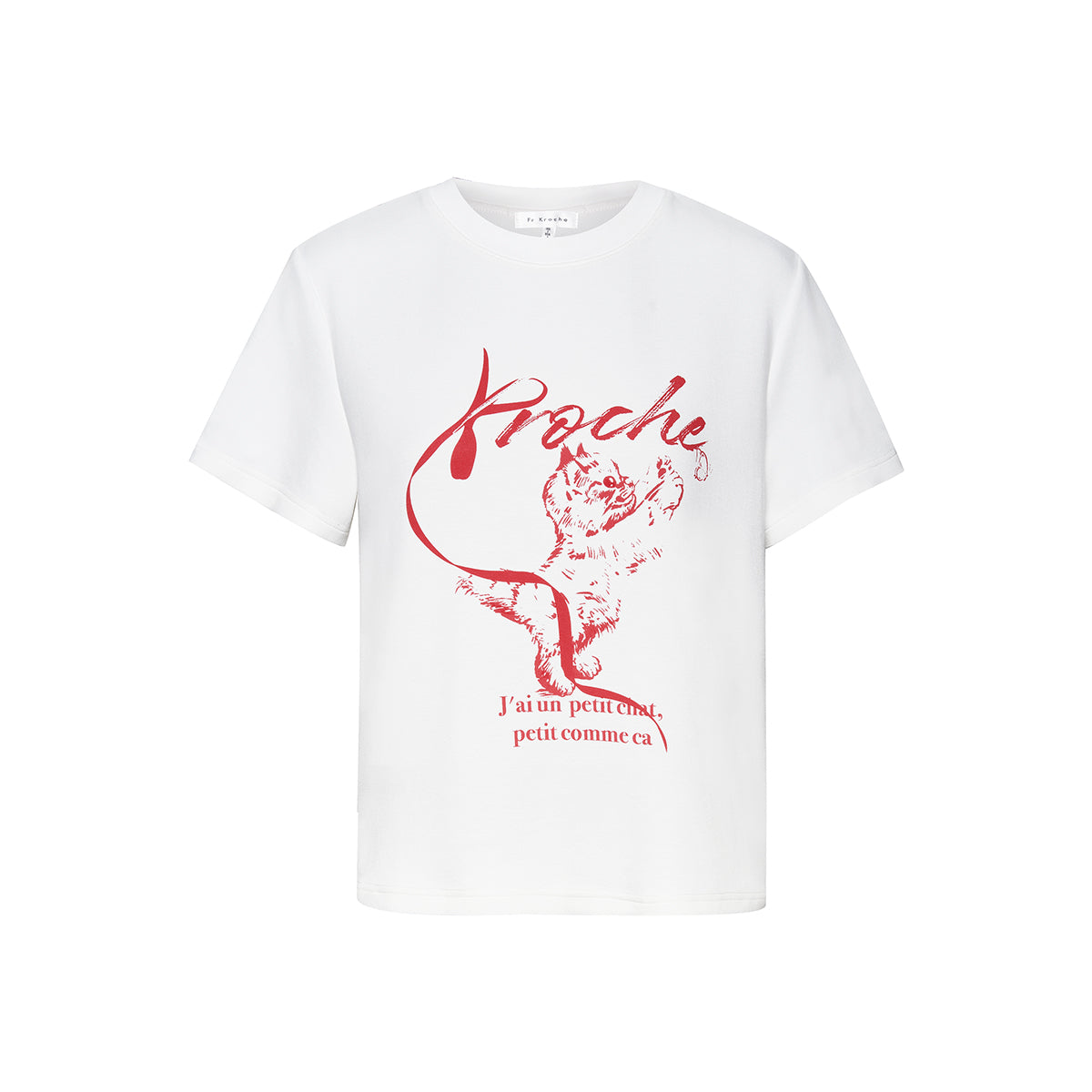 Kroche Hand Painted Ribbon Butterfly Kitten T-Shirt