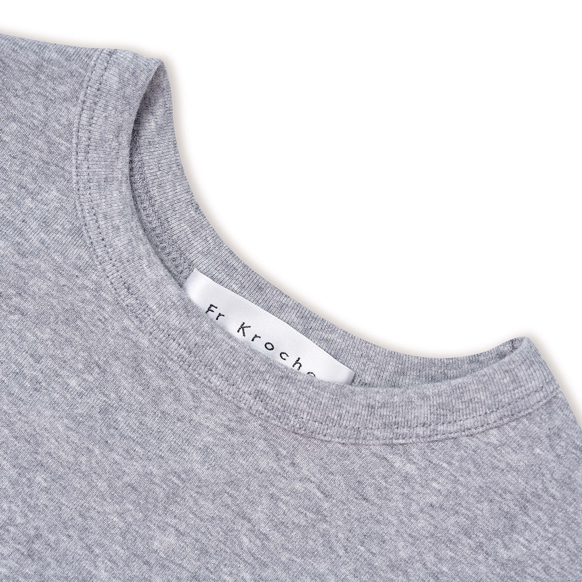 Kroche Lace Sleeve Clean Fit Logo Slim Fit Top Grey