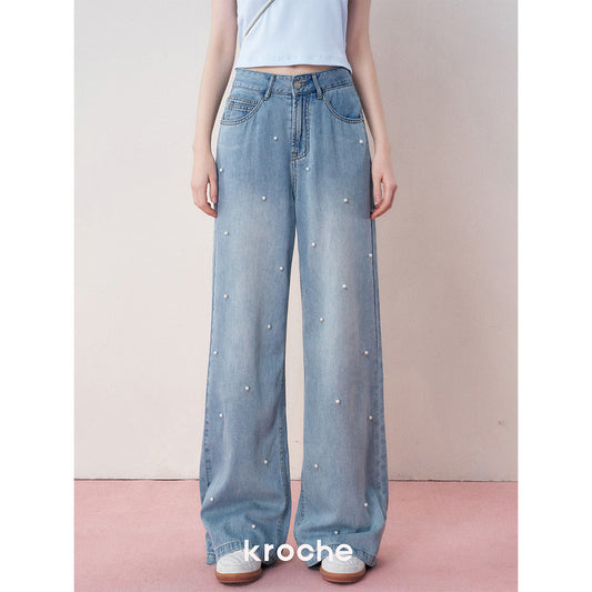 Kroche 3D Pearl High Waist Jeans