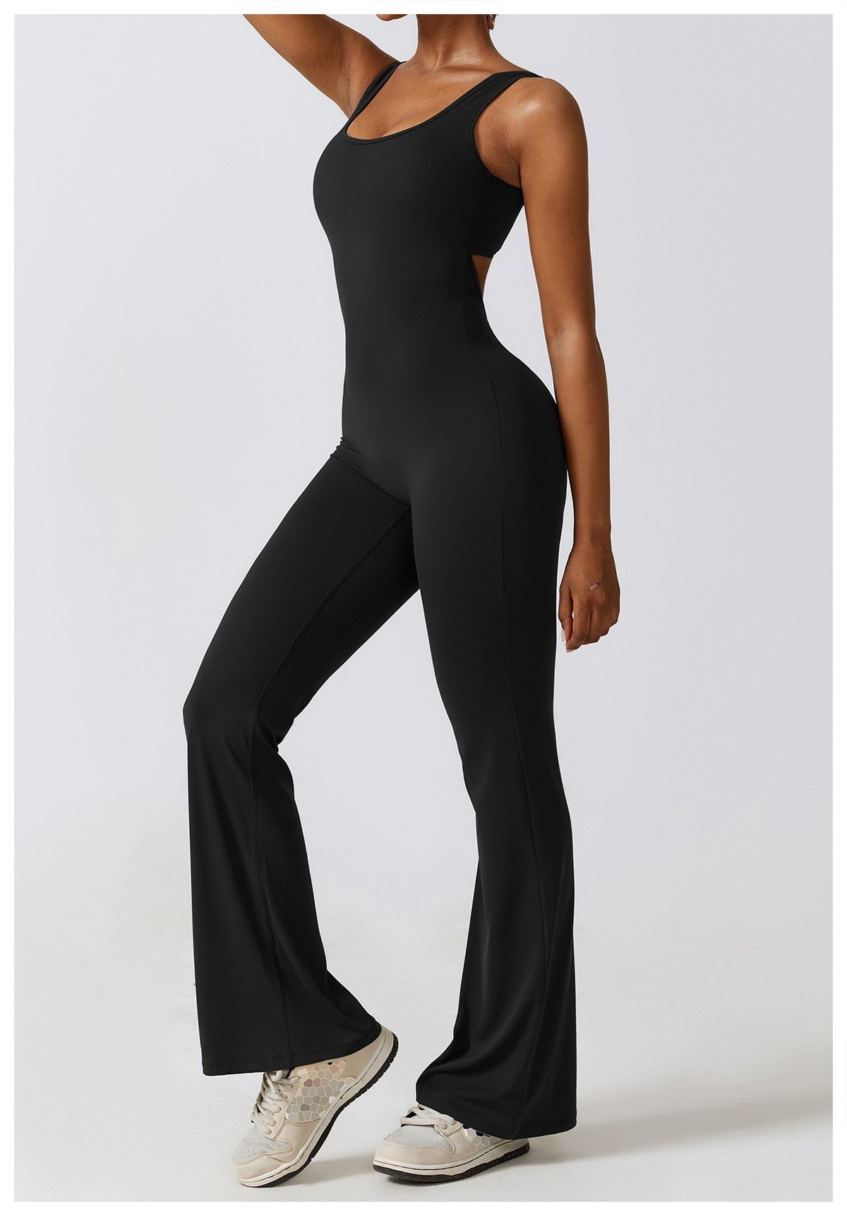 Scrunch Back Flared Jumpsuit