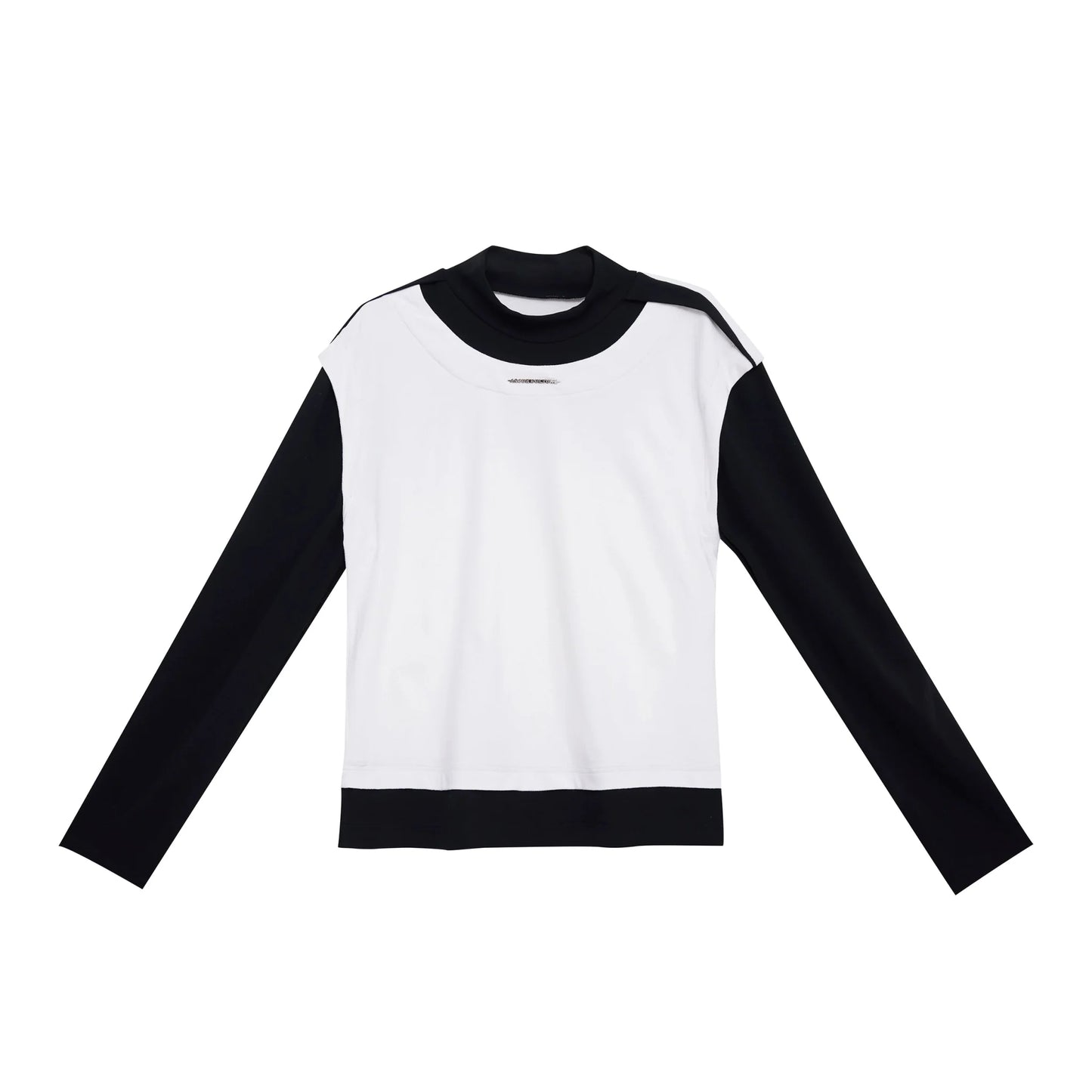 2-in-1 Slim-Fit Spliced Base Layer Color Block Long Sleeve T-Shirt