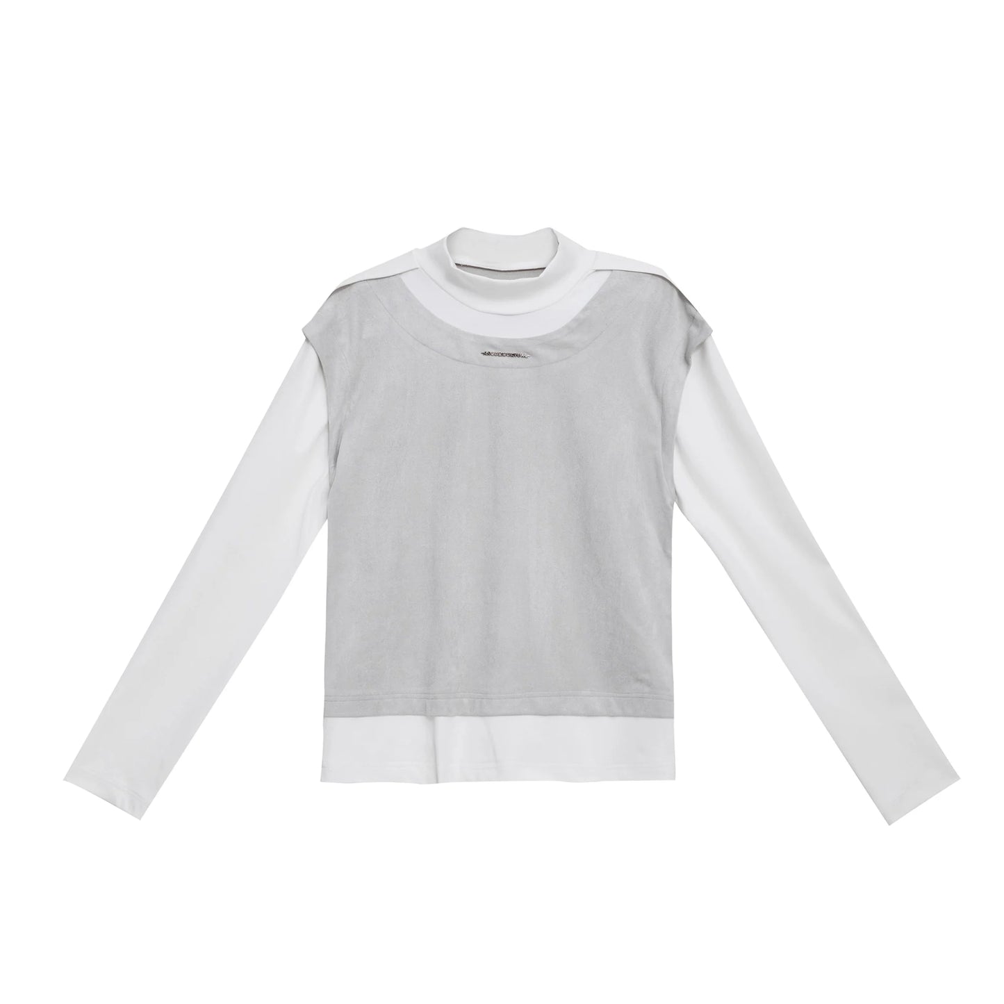 2-in-1 Slim-Fit Spliced Base Layer Color Block Long Sleeve T-Shirt