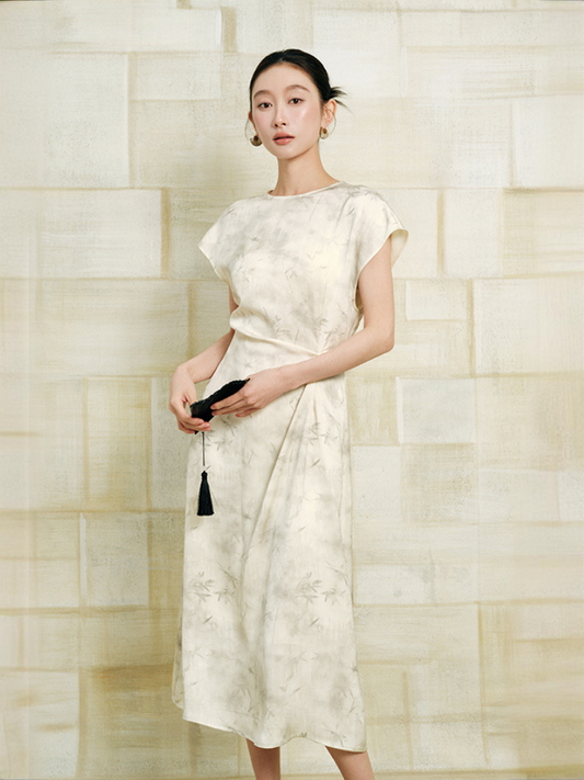 Bamboo Leaf Knot Waist Dress