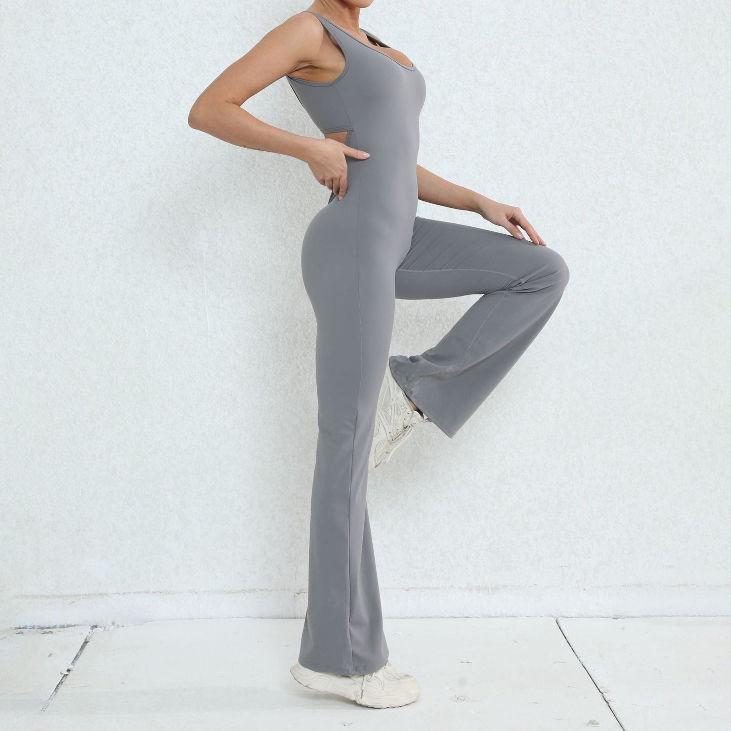 Scrunch Back Flared Jumpsuit