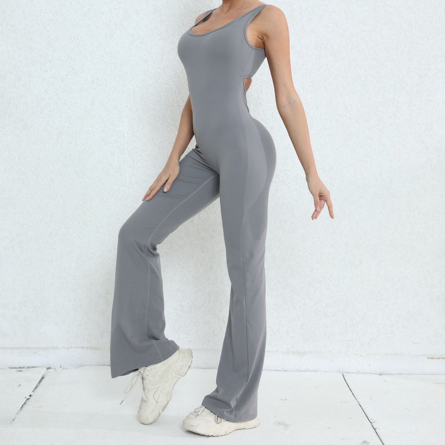 Scrunch Back Flared Jumpsuit