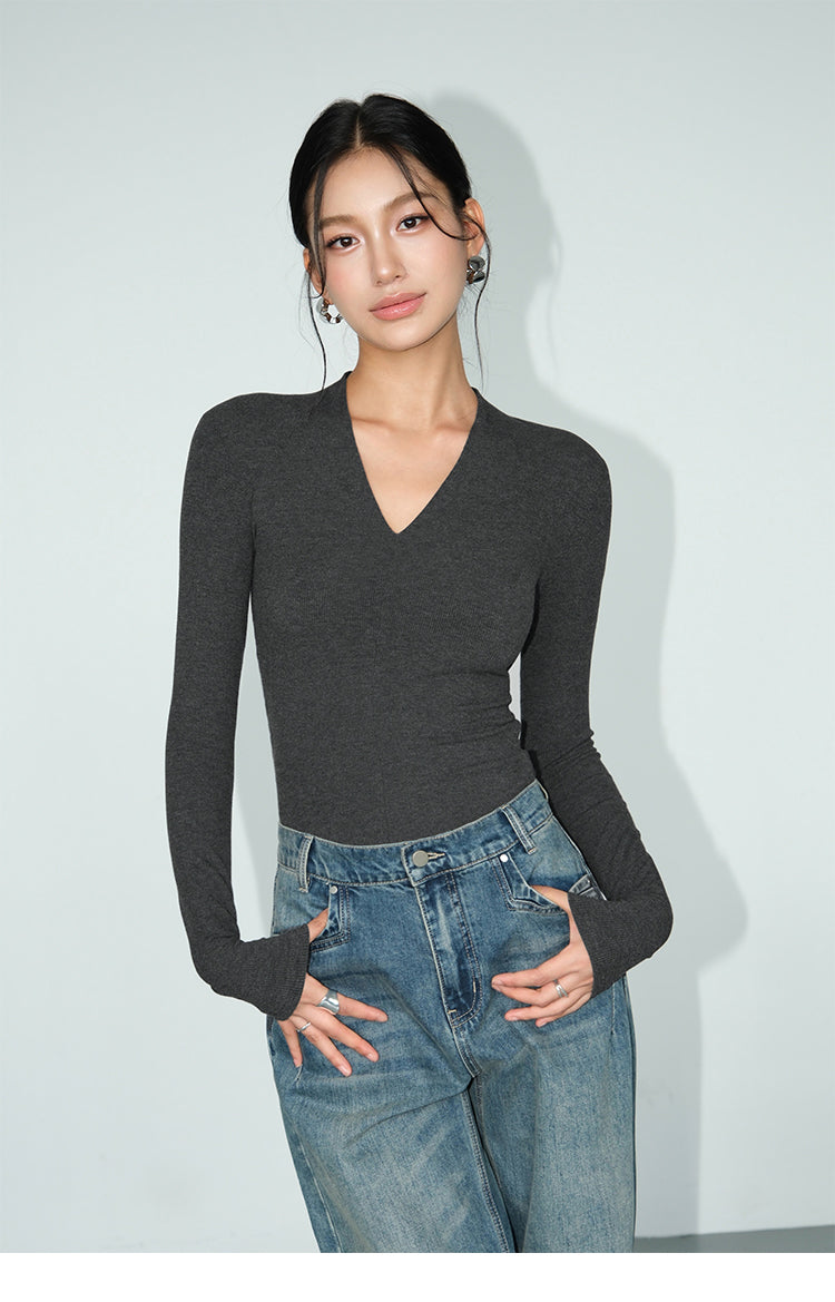 Neva V-Neck Slim Long Sleeve T-Shirt