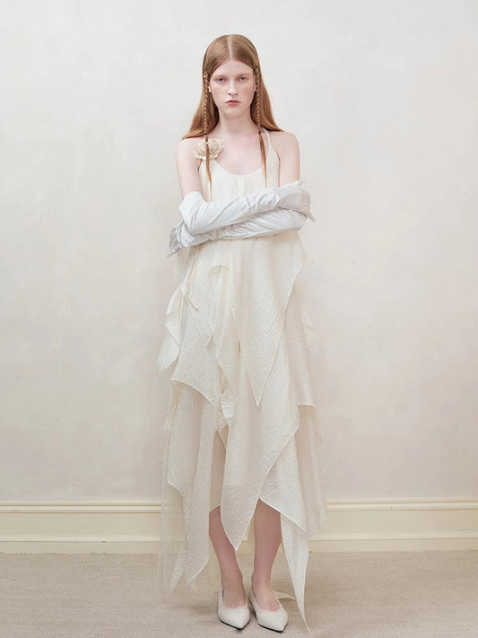 롱 비대칭 캐미솔 엘레강트 시크 원피스 