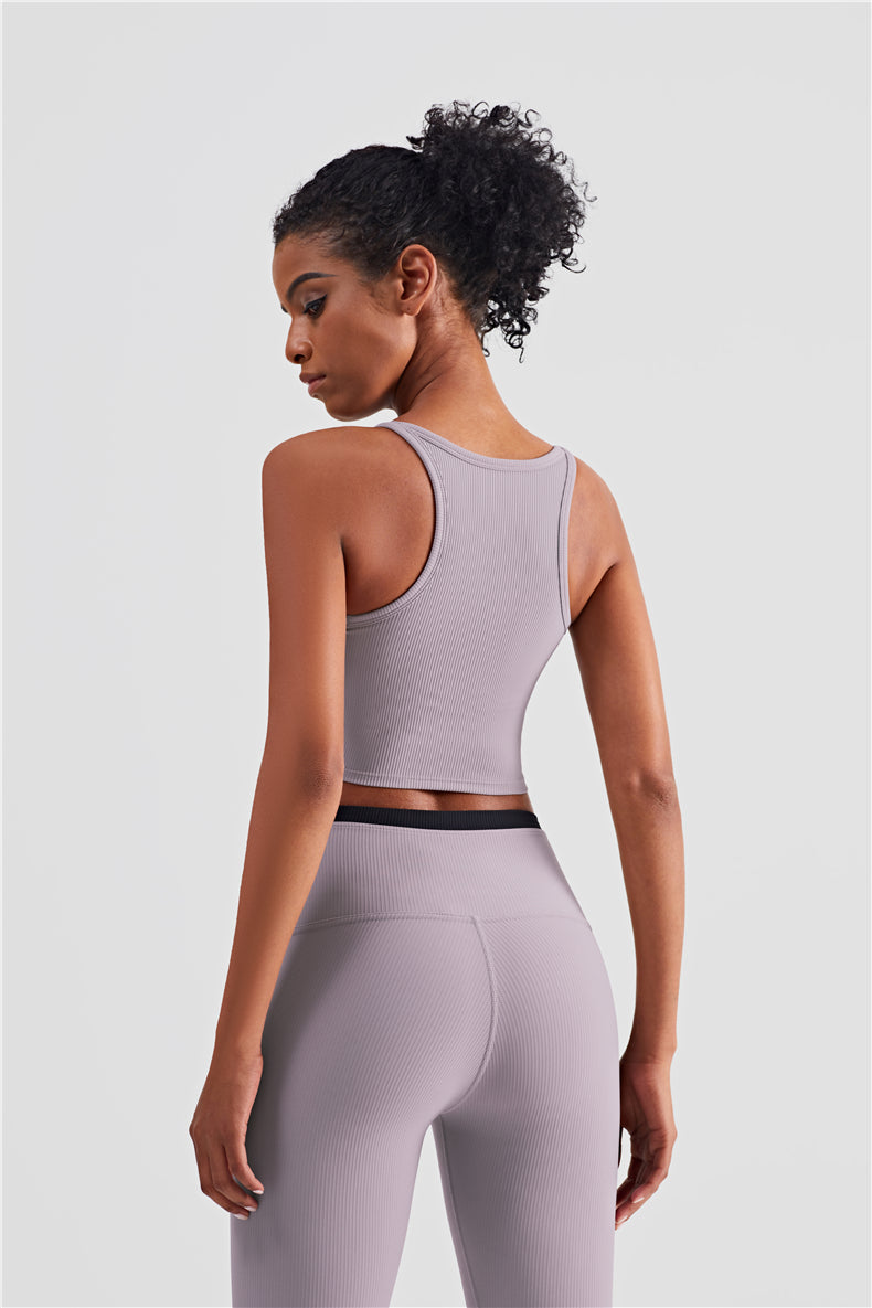 Ribbed Bra Top & Capri Legging Activewear Sets